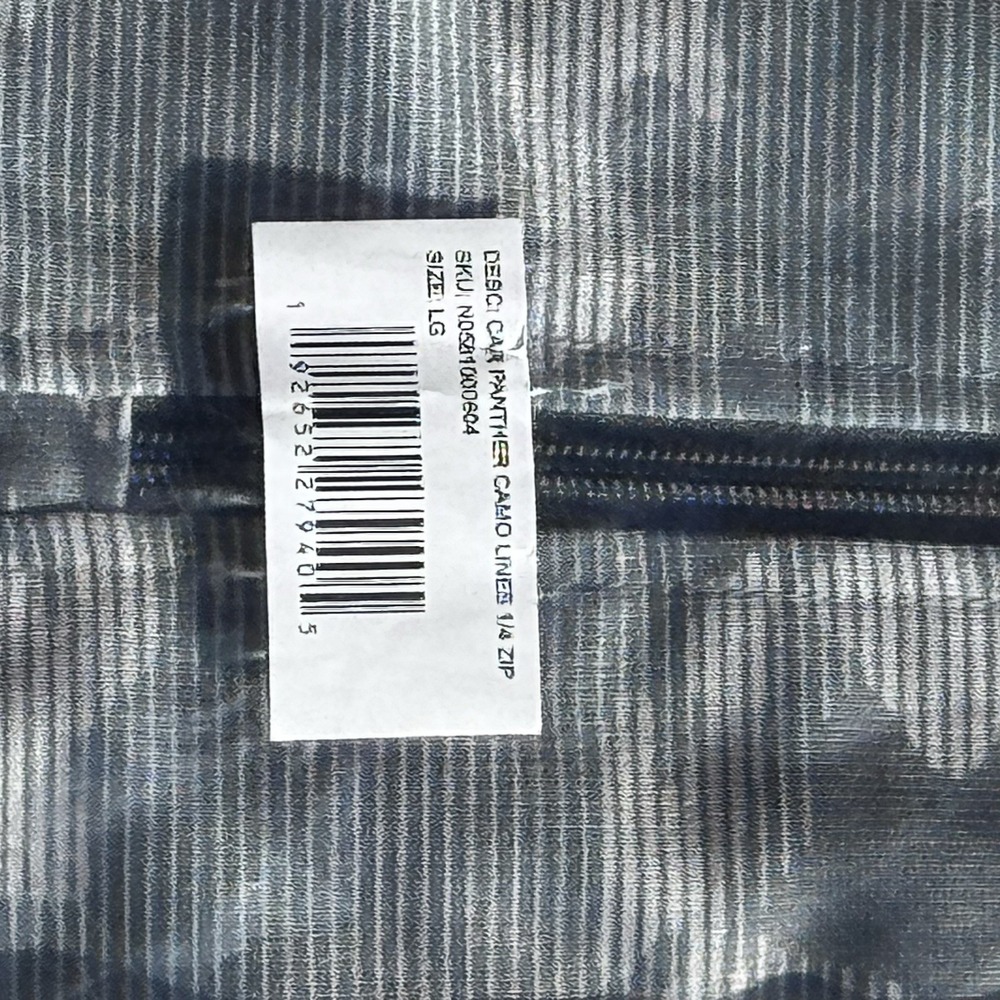NWT Zubaz Carolina Panthers NFL Men's Grey Tonal Camo 1/4 Zip Pullover Sz Large - Picture 3 of 6